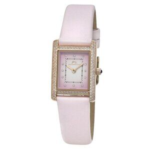 NWT Authentic Porsamo Bleu Karolina Quartz Diamond Pink Dial Women's Watch